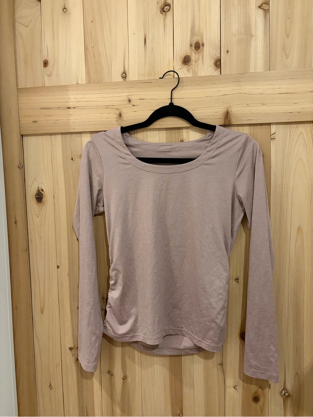 Long Sleeve Scoop Neck Tee Tan/Mauve Shirt